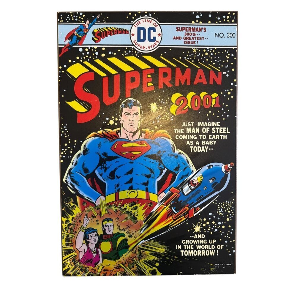 Superman Wooden Wall Hanging 24x19 – Retro DC Comics Superhero Home Decor